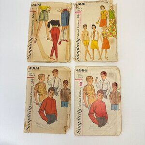 Simplicity Vintage Lot‎ of 4 Sewing Patterns 2393 5506 4964